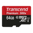 MicroSD 64GB Transcend Class 10 UHS-I + SD адаптер 300 х