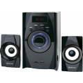 Активная система DEFENDER 2.1 X200, черный, 20W Bluetooth, FM/MP3/SD/USB. Беспроводной пульт ДУ
