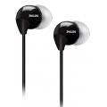Наушники PHILIPS SHE 3590BK, чёрные. Вакуумные. Частотный диапазон: 12-23500 Гц. Сопротивление: 16 Ом. 3 пары сменных амбушюр. Длина провода: 1.2 м. (3/24)