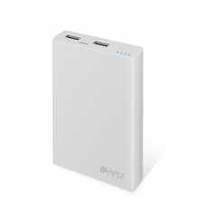 Внешний аккумулятор HIPER POWER BANK RP10000, 10000mAh, 2.1A+1A, белый, 2xUSB