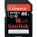 SDHC 16GB  Sandisk  Class10 Extreme UHS-I 80MB/s