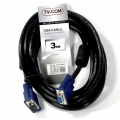 Кабель TV-COM SVGA (15M - 15F), 2 фильтра, 3 м. (1/40)