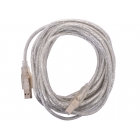 Кабель TELECOM USB 2.0 AM - BM, прозрачная изоляция, 5 м. (1/80)