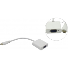 Кабель-переходник VCOM Mini HDMI M=>VGA F, 0.15 м.