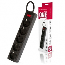 Сетевой фильтр Smartbuy One 10A, 2 200 Вт, 5 розеток, черный 1,8 м. (1/45)