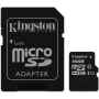 Карта памяти MicroSD 16GB Kingston Class 10  UHS-I 45 MB/s с адаптером