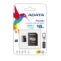 Карта памяти MicroSD 16GB A-Data Class 10 Premier UHS-I +SD адаптер