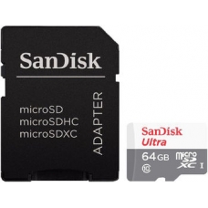 Карта памяти Sandisk Ultra microSDXC Class 10 UHS-I 48MB/s 64GB + SD adapter (SDSQUNB-064G-GN3MA)