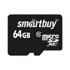 Карта памяти MicroSD 64GB Smart Buy Class 10 + SD адаптер