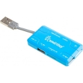 Хаб + Картридер Smartbuy Combo голубой (SBRH-750-B)
