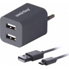 Адаптер сетевой SMARTBUY Traveler Combo, серое